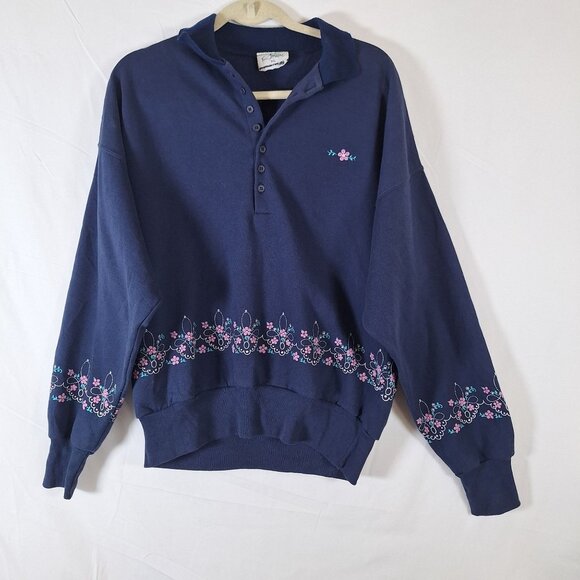 artisan sunchein Tops - Vintage Artisan Sunchein Designs Embroidered Sweatshirt size XL Plus Size Cottag